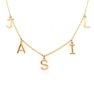 Customized Your Own Dangle Initial Necklace