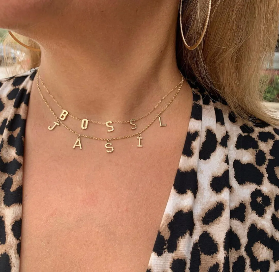 Customized Your Own Dangle Initial Necklace