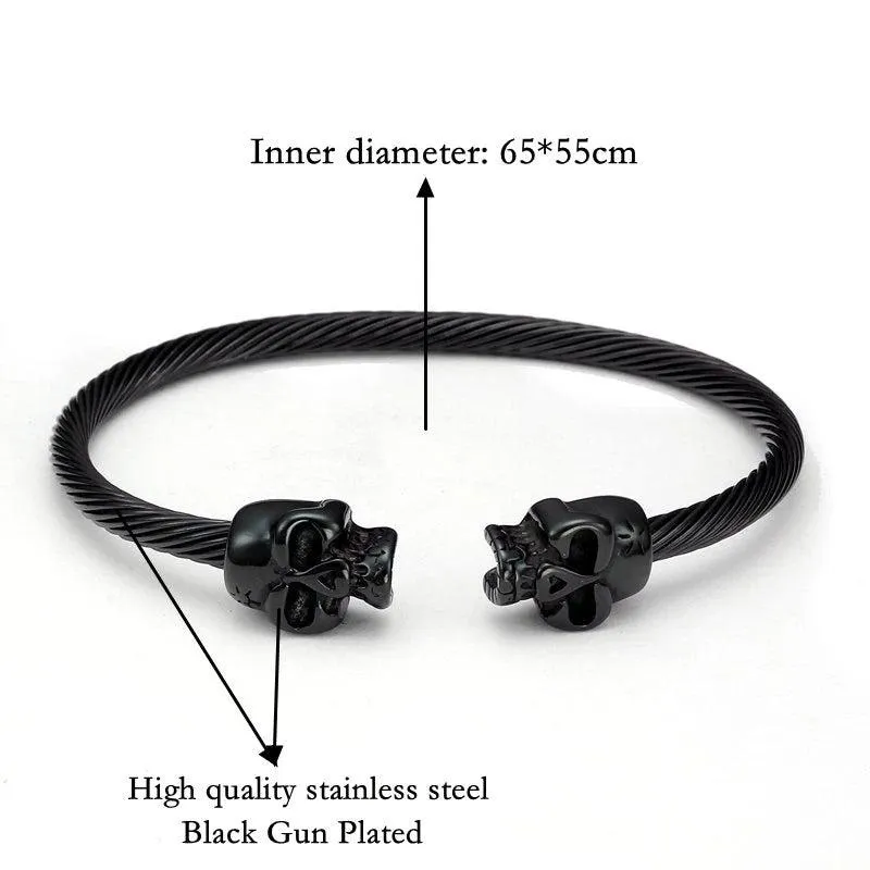 Cycolinks Open Cuff Skull Bracelet