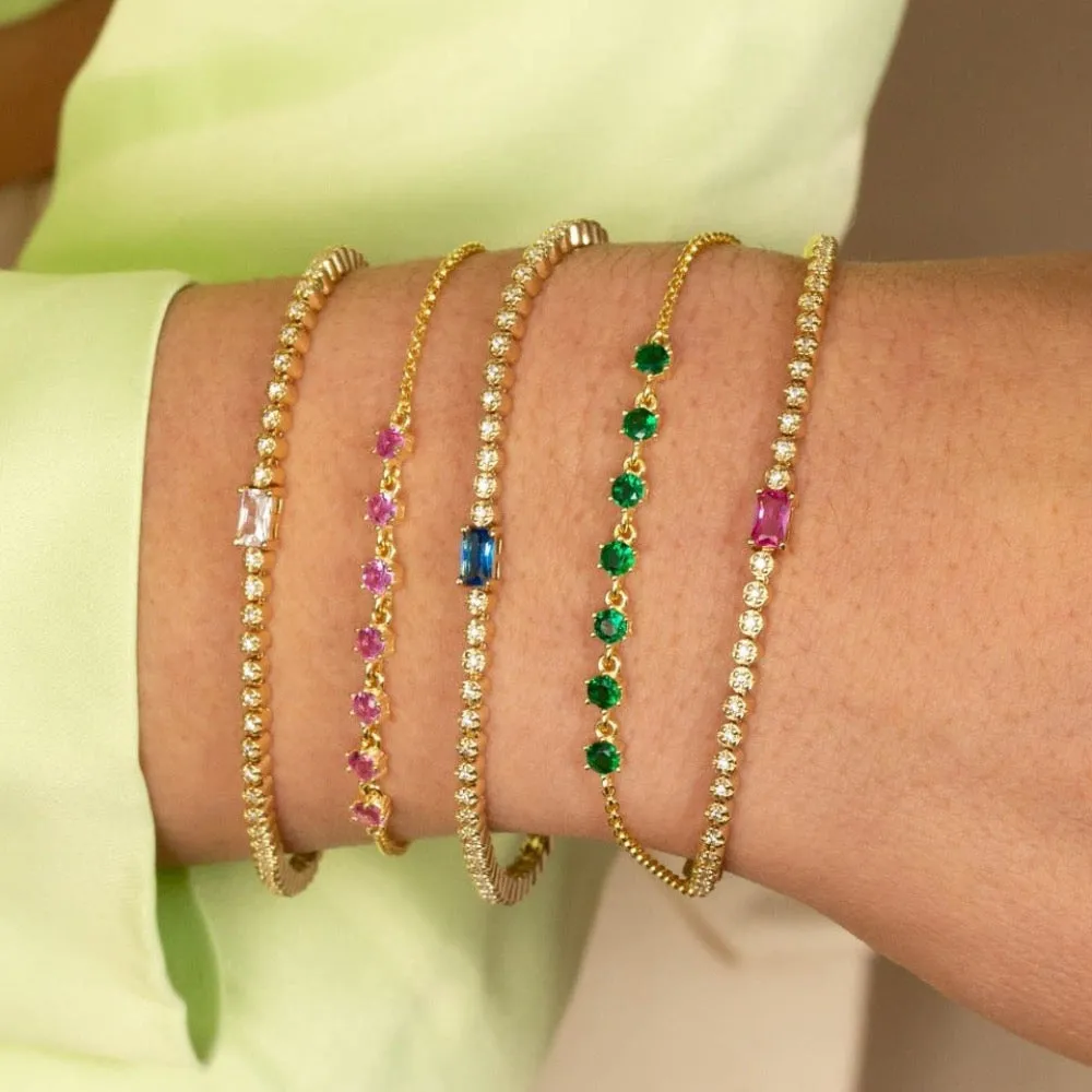 CZ Baguette Stone Tennis Bracelet