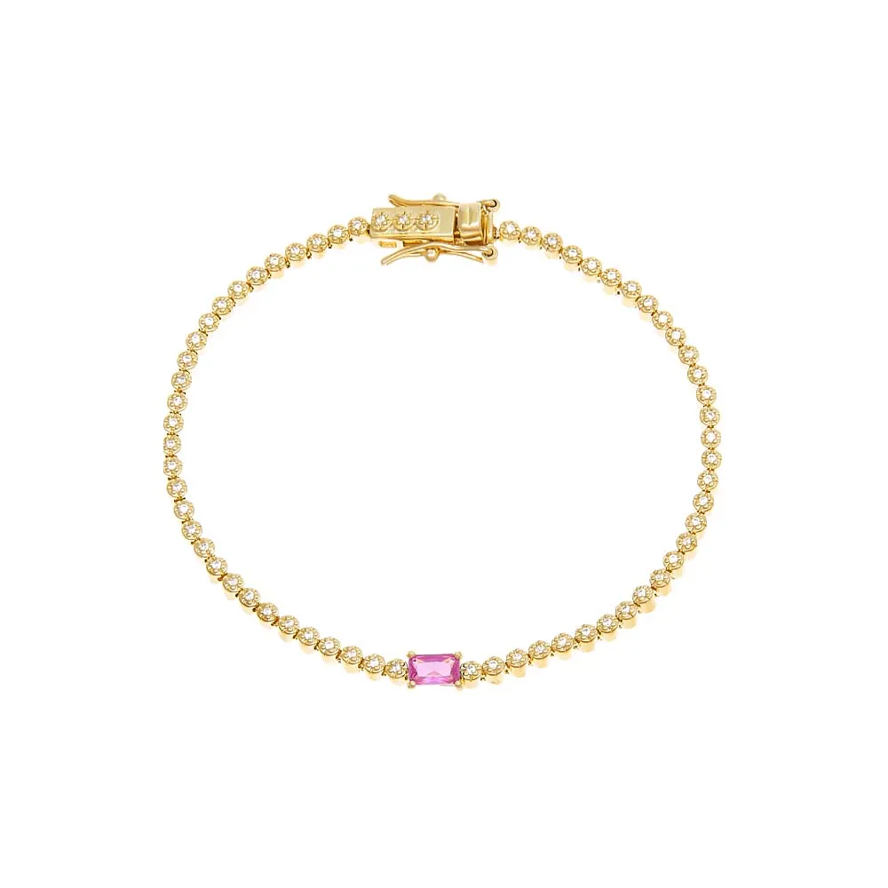 CZ Baguette Stone Tennis Bracelet