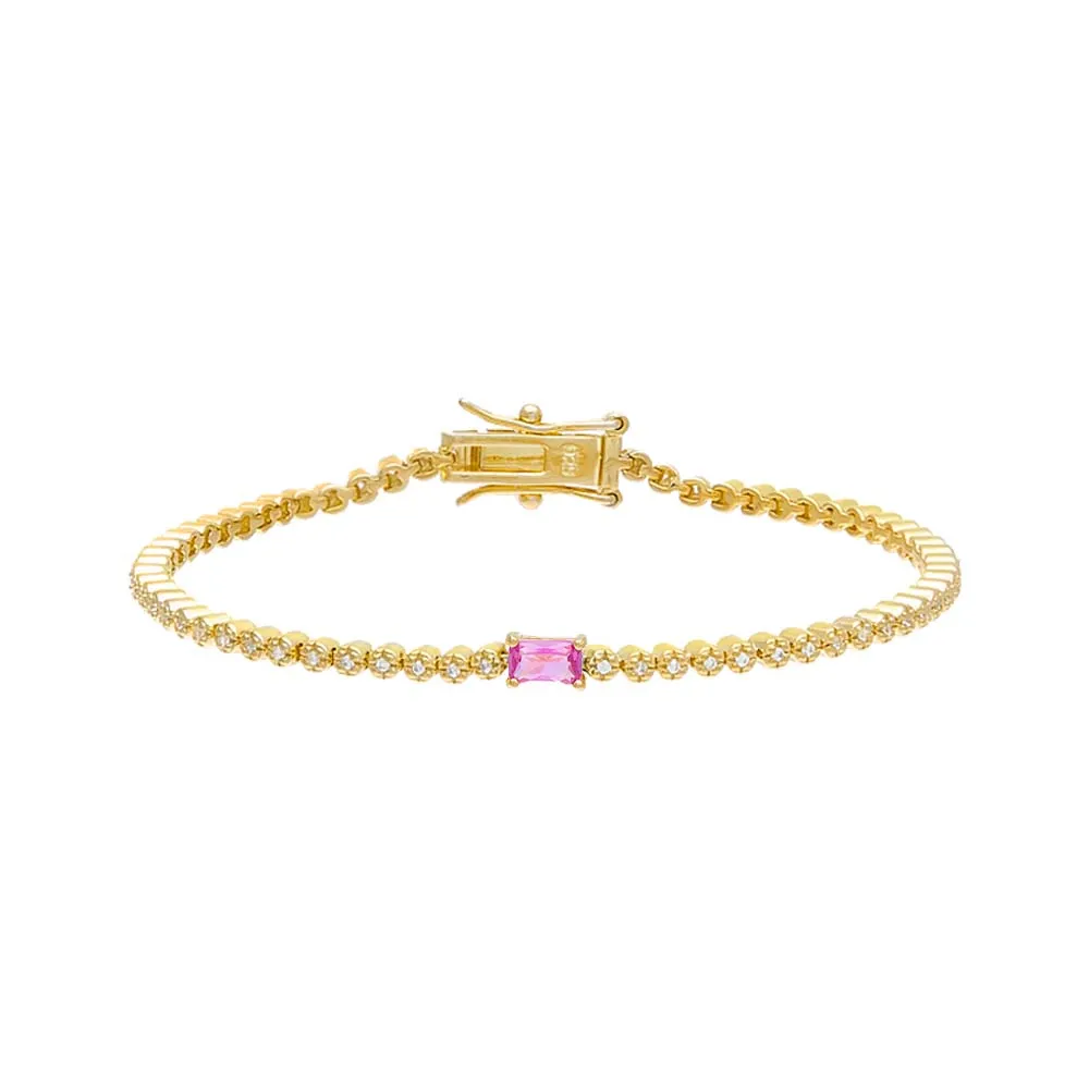 CZ Baguette Stone Tennis Bracelet