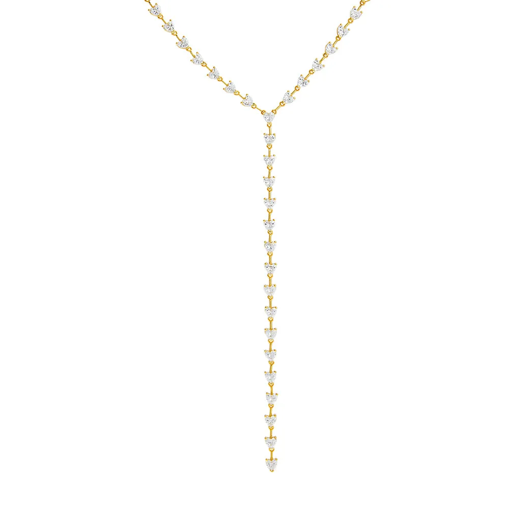 CZ Heart Stone Lariat