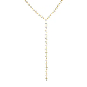 CZ Heart Stone Lariat
