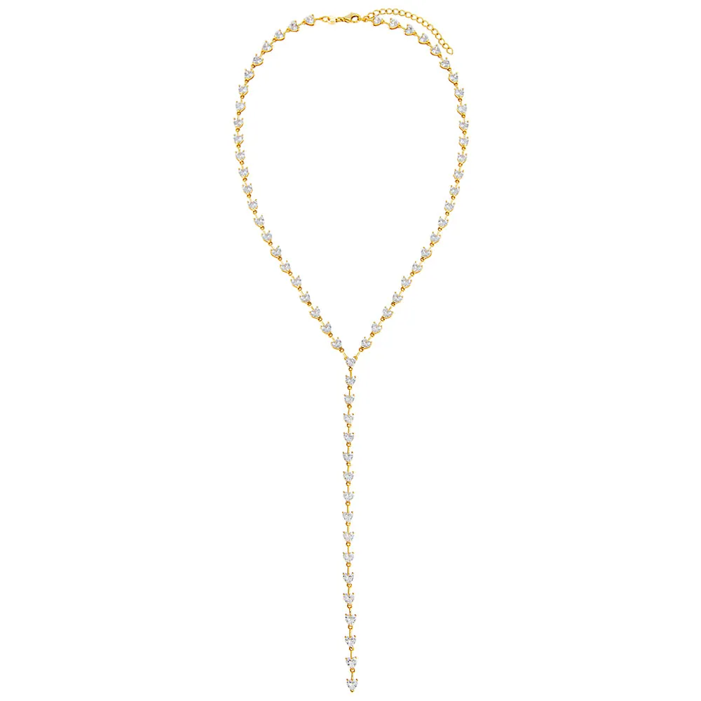 CZ Heart Stone Lariat
