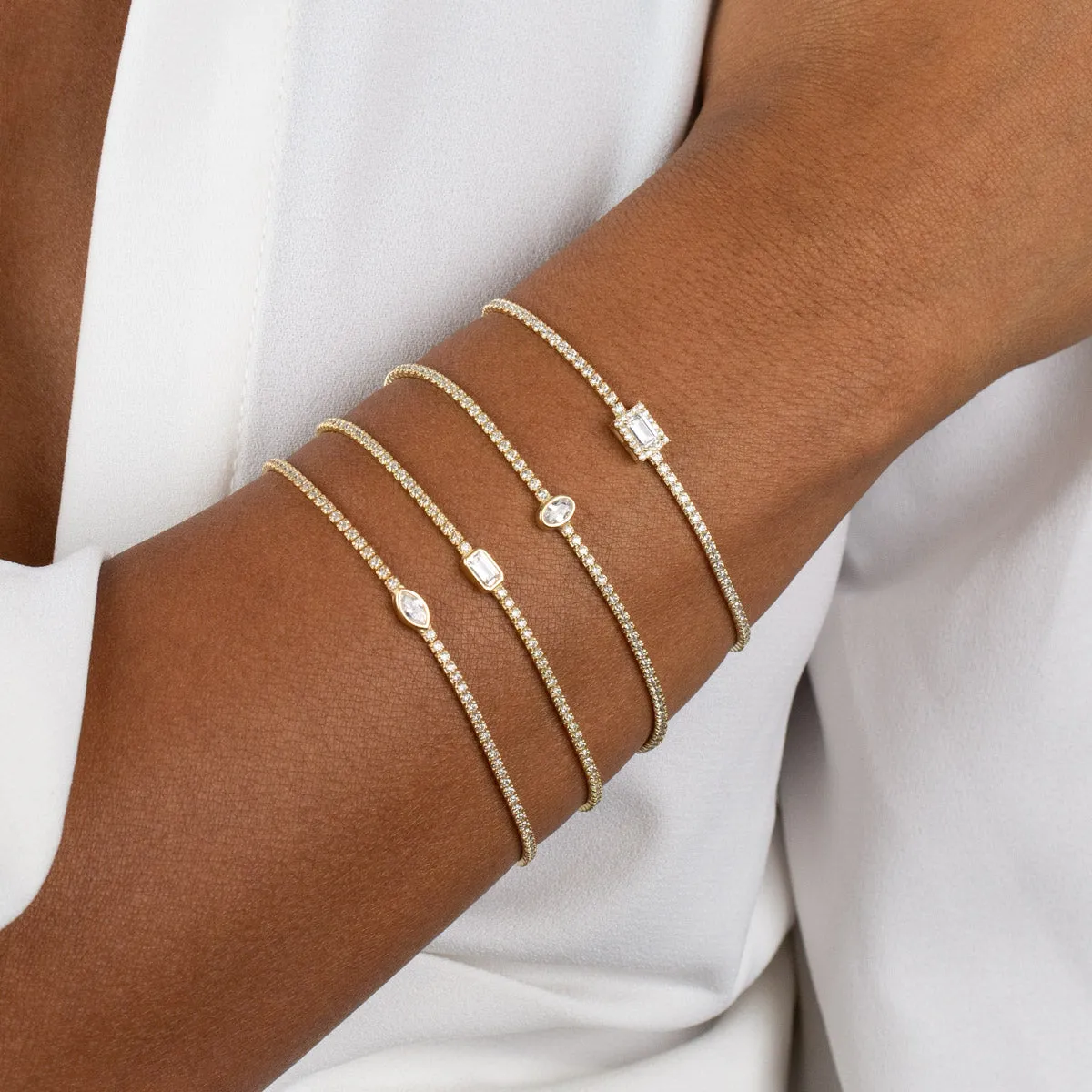 CZ Marquise Tennis Bracelet