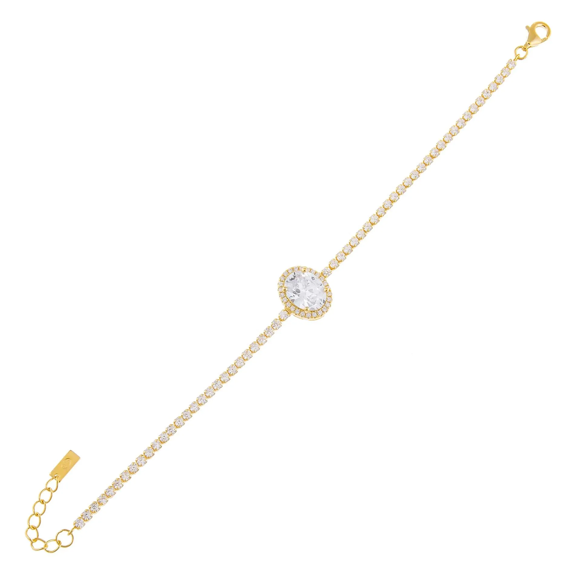 CZ Oval Illusion Tennis Bracelet