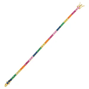 CZ Rainbow Tennis Bracelet