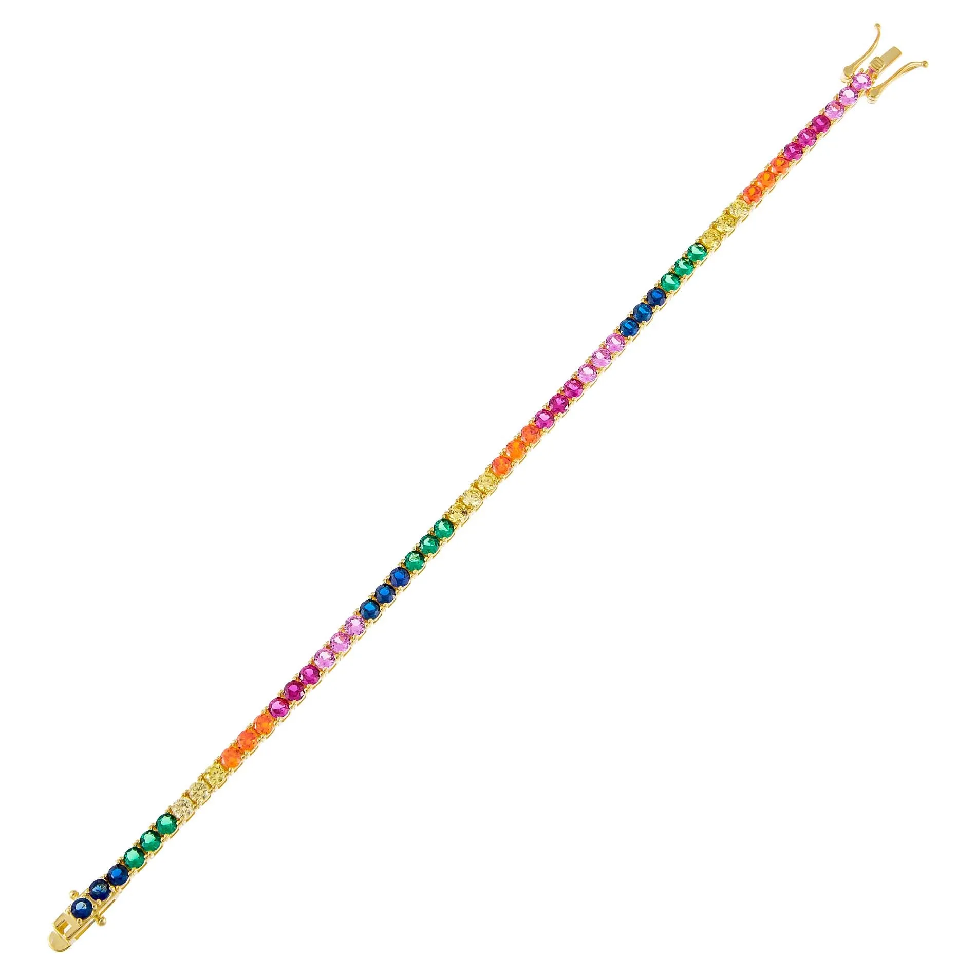 CZ Rainbow Tennis Bracelet