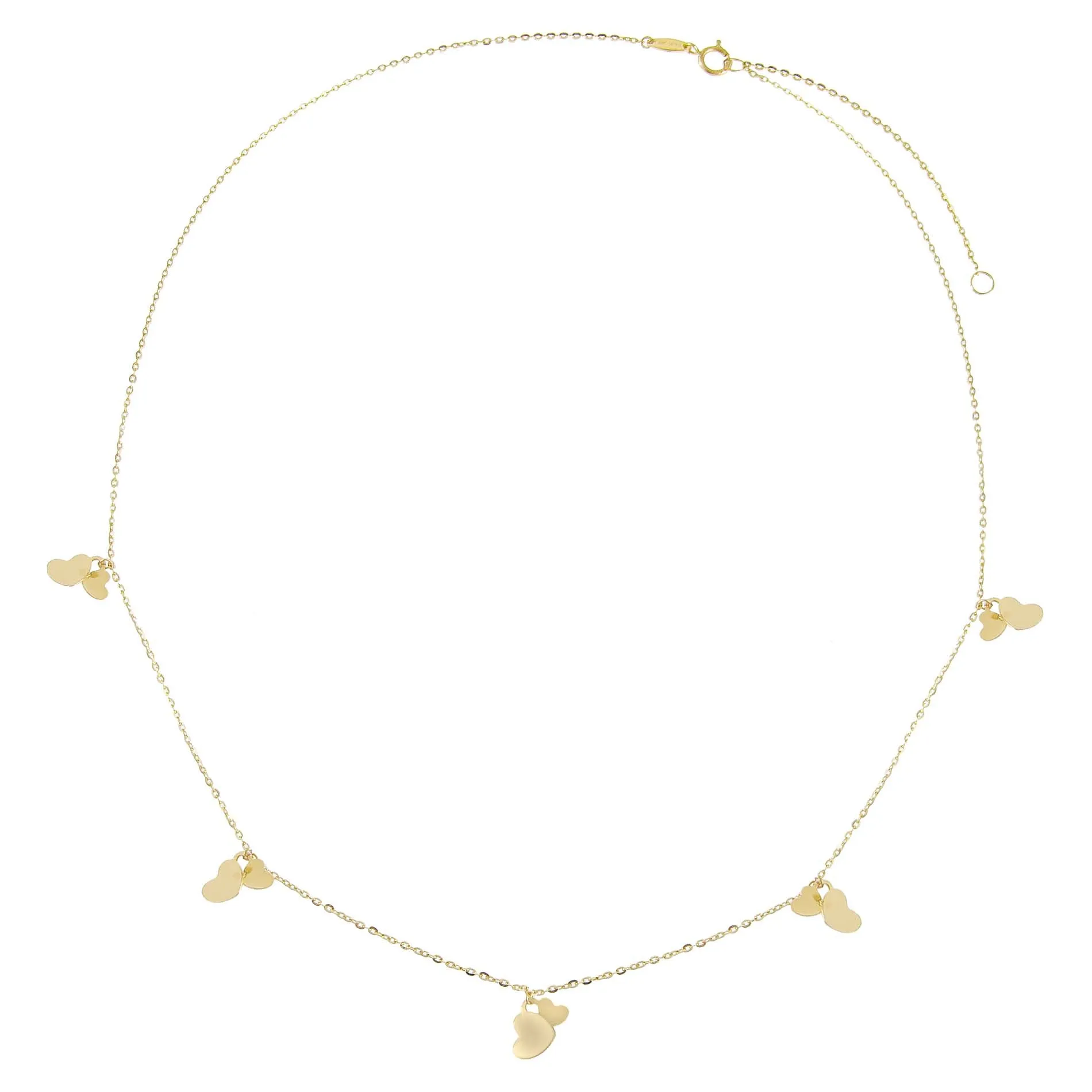 Dangling Hearts Necklace 14K