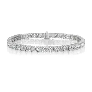 David Weisz 18k White Gold Diamond Tennis Bracelet - 3.01 ctw