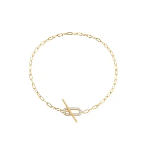 Delicate Pavé Oval Toggle Bracelet
