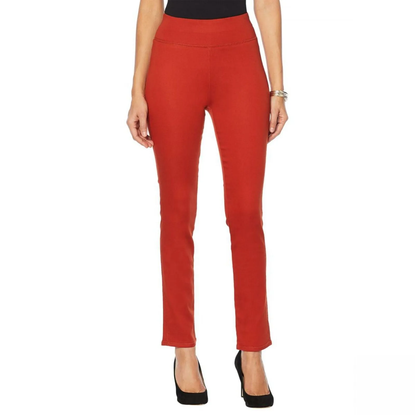 DG2 by Diane Gilman Women's Comfort Stretch Jeggings Rust Plus 3X Petite
