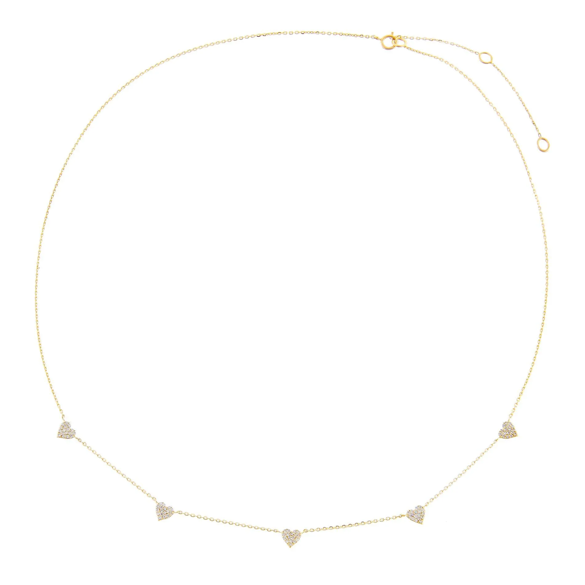 Diamond Hearts Necklace 14K