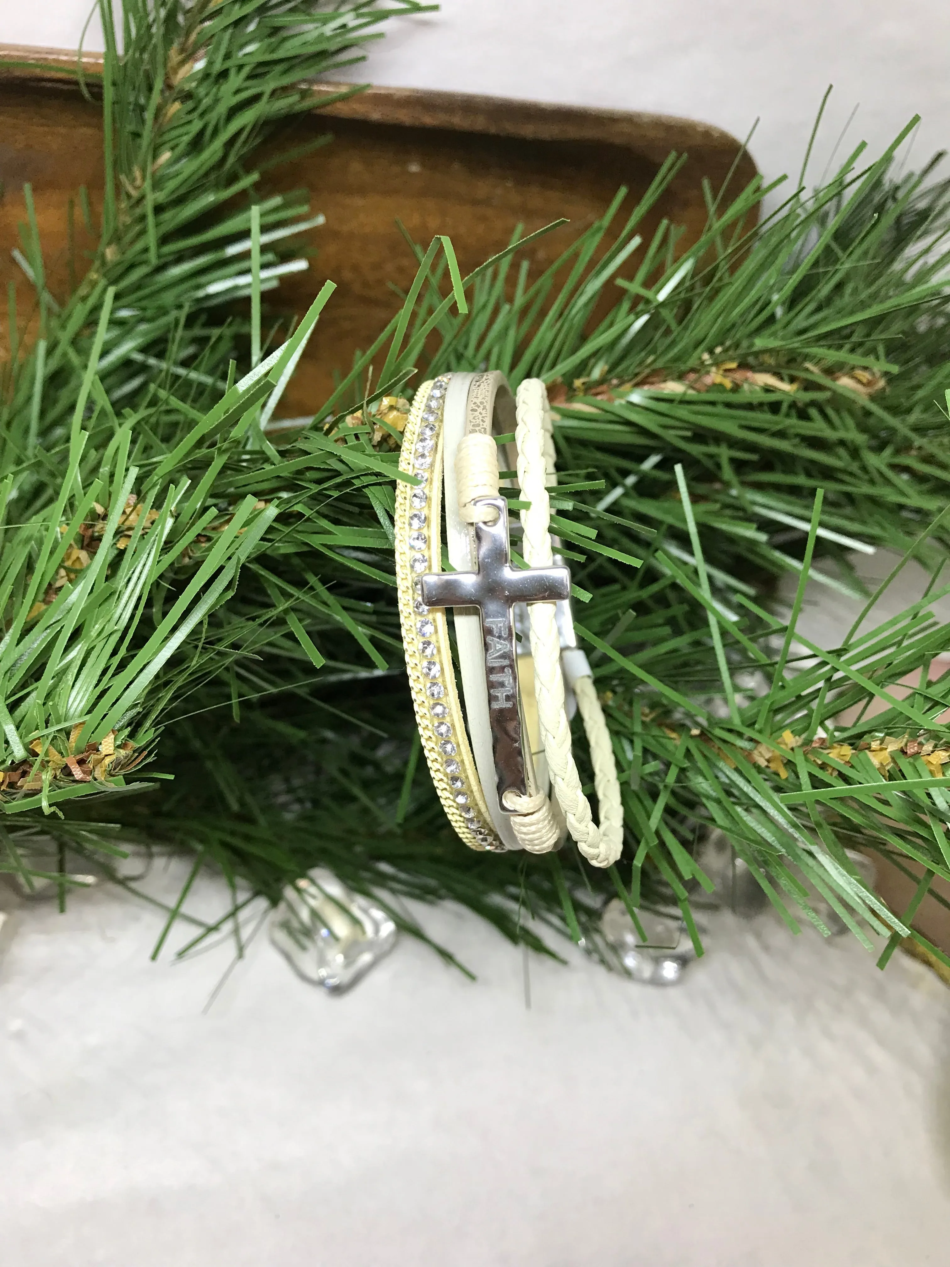 Different Style Bracelets w/Cross Charms