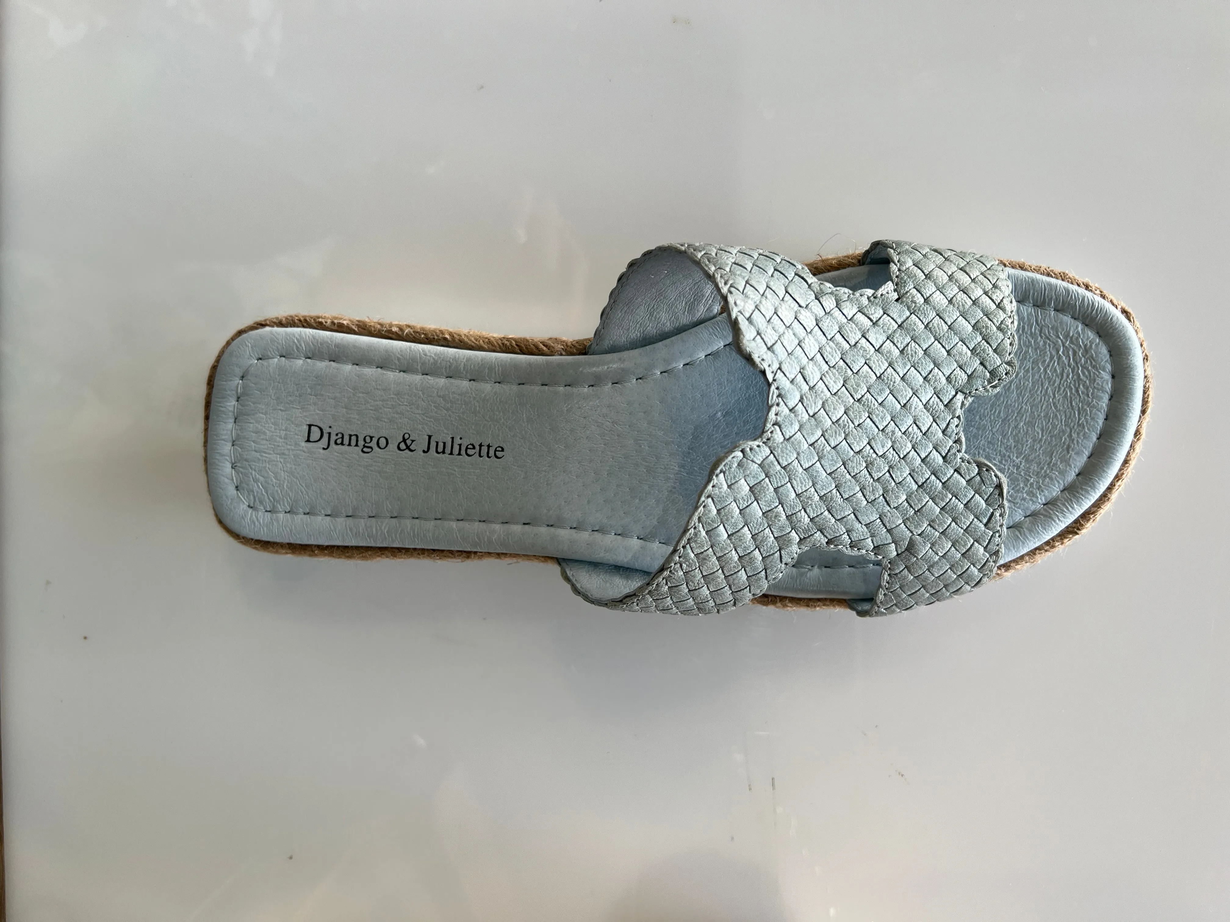 Django & Juliette - Sabeen Leather Weave - Pale Blue