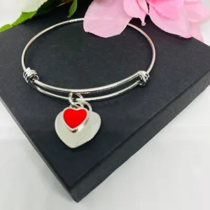Double heart bracelet (red)