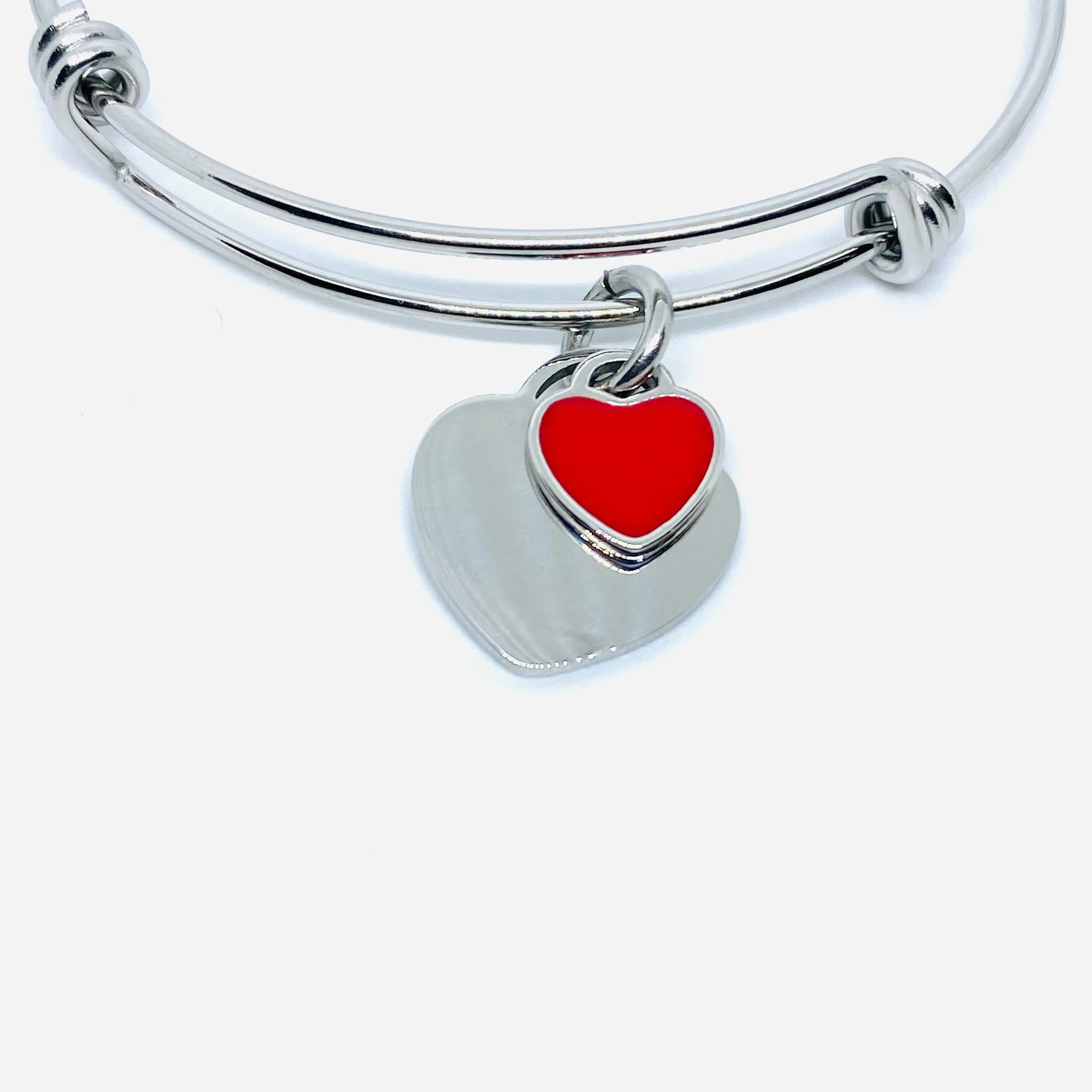 Double heart bracelet (red)