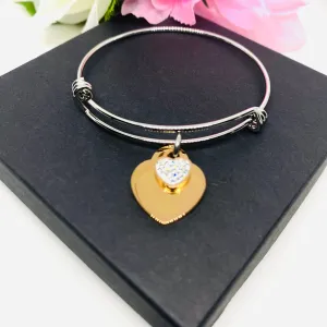Double heart bracelet (rose gold)