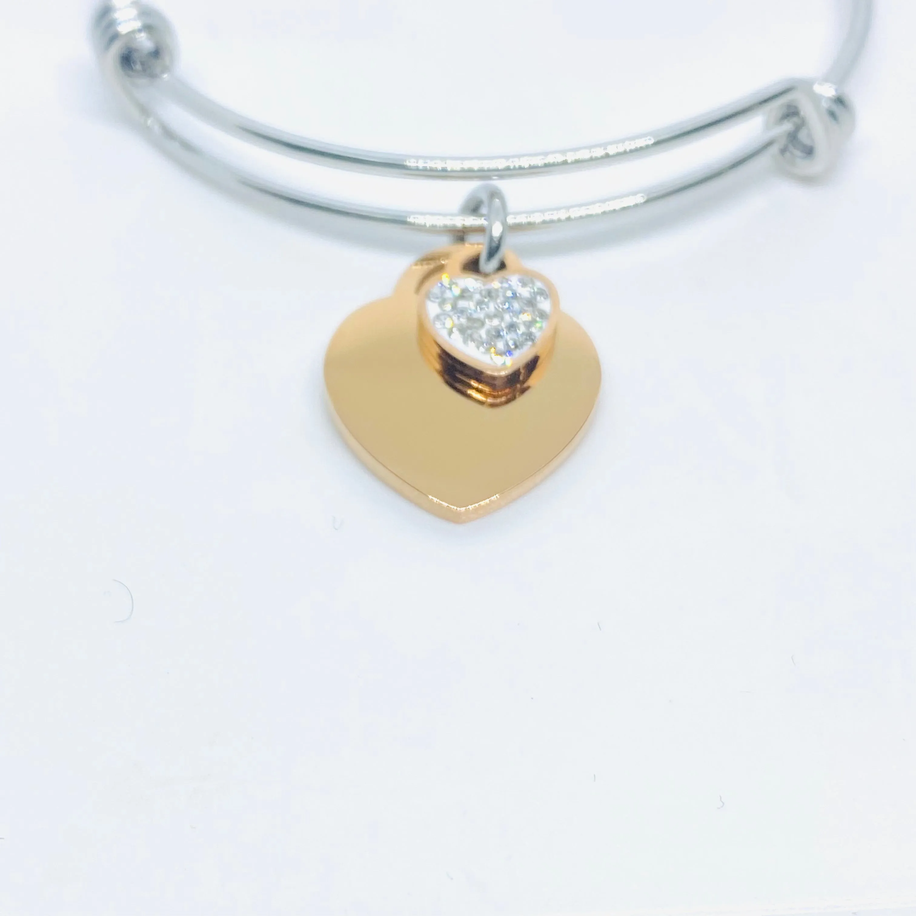 Double heart bracelet (rose gold)
