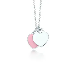 Double Heart Pendants Necklaces
