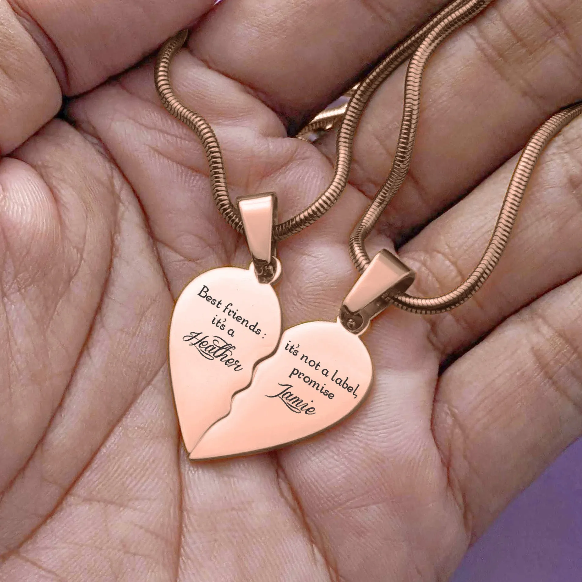 Double Heart Puzzle Necklaces