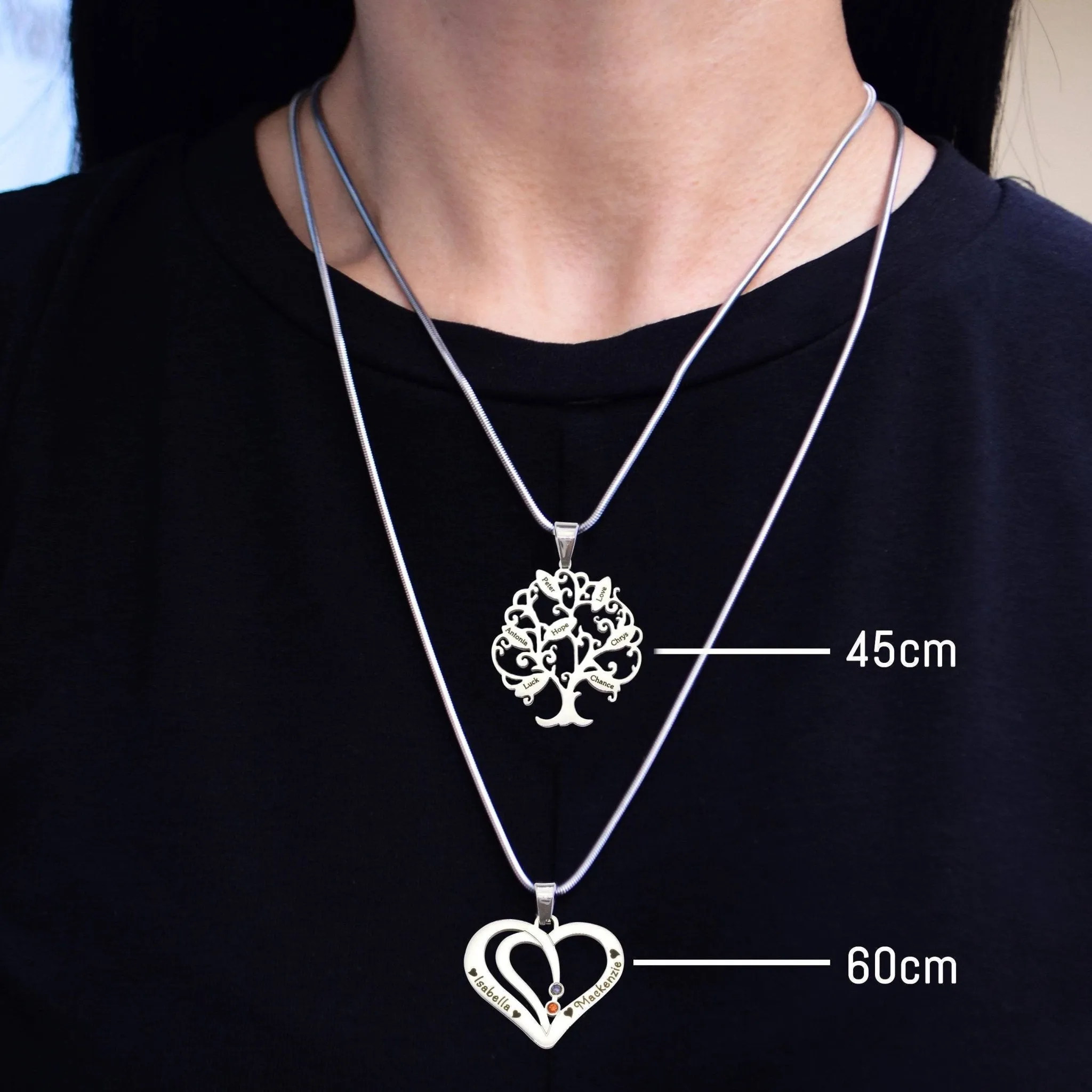 Double Heart Puzzle Necklaces
