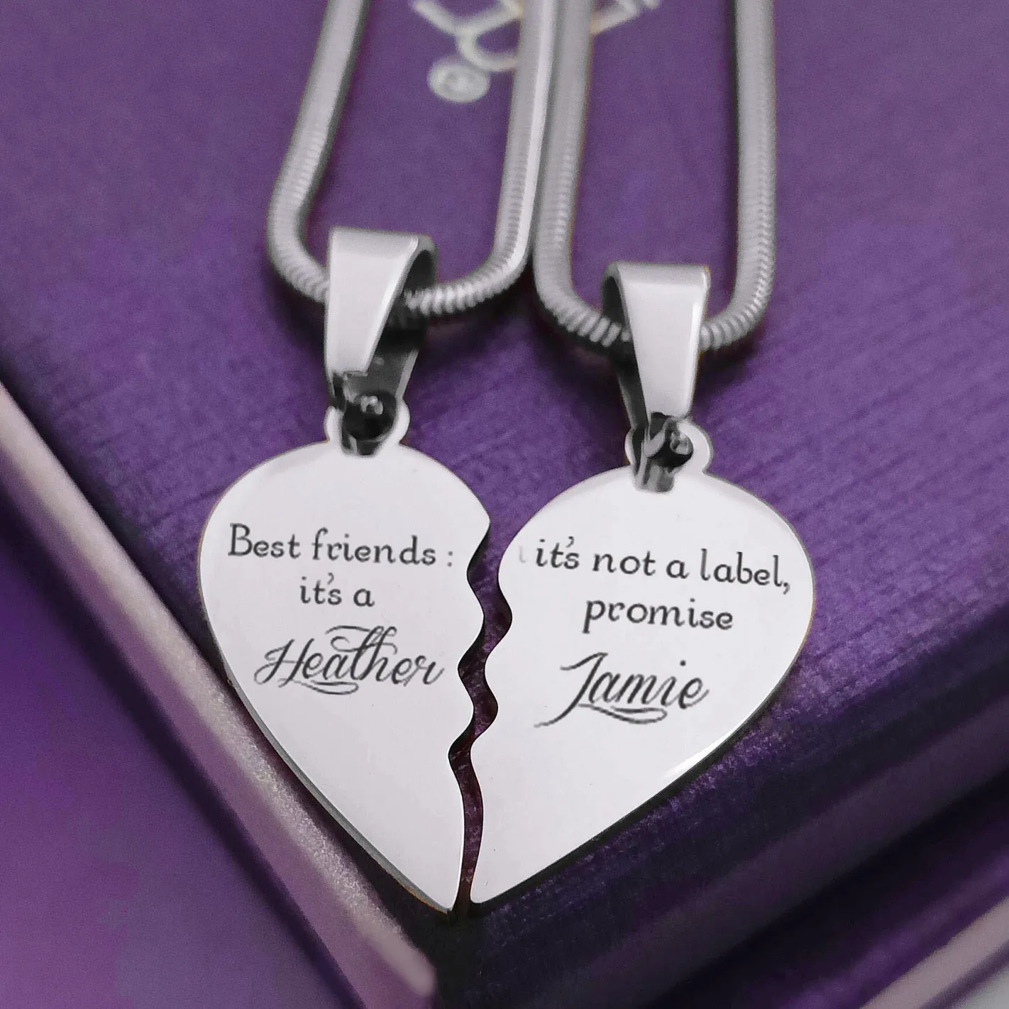 Double Heart Puzzle Necklaces