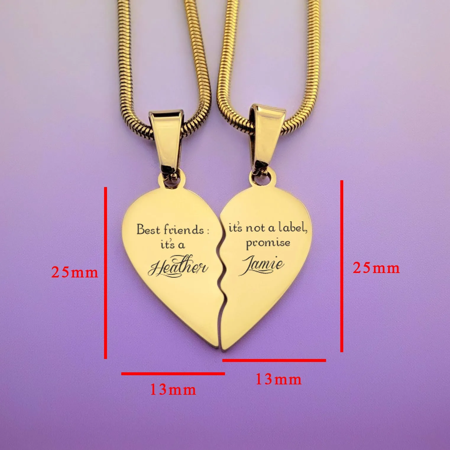 Double Heart Puzzle Necklaces