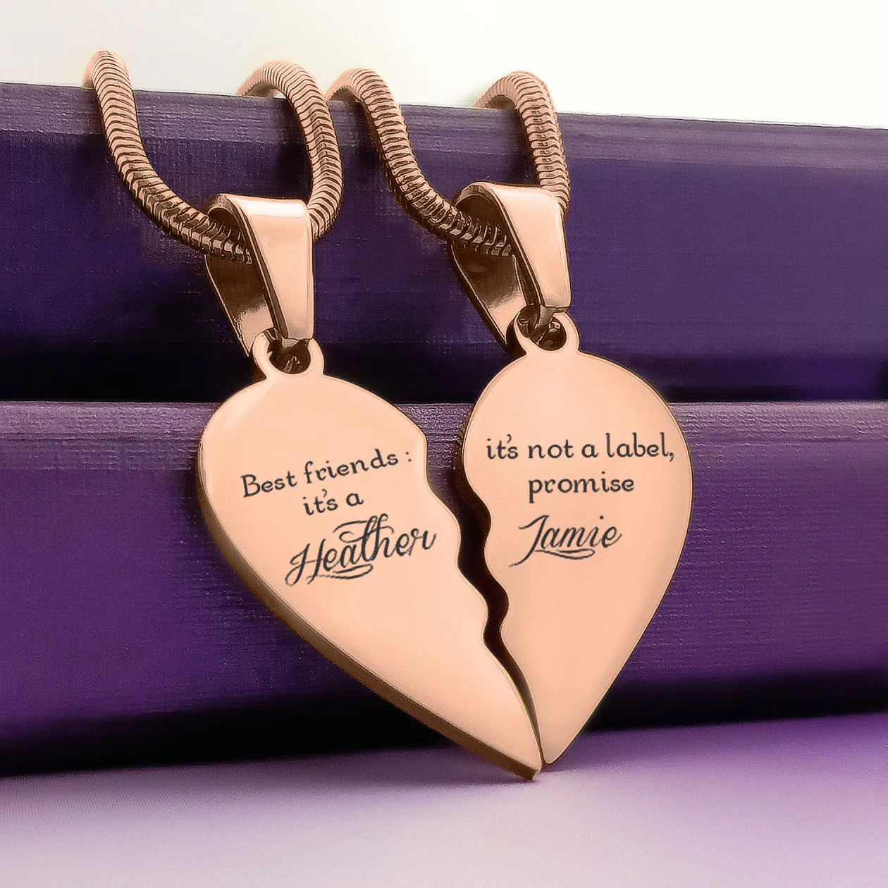 Double Heart Puzzle Necklaces
