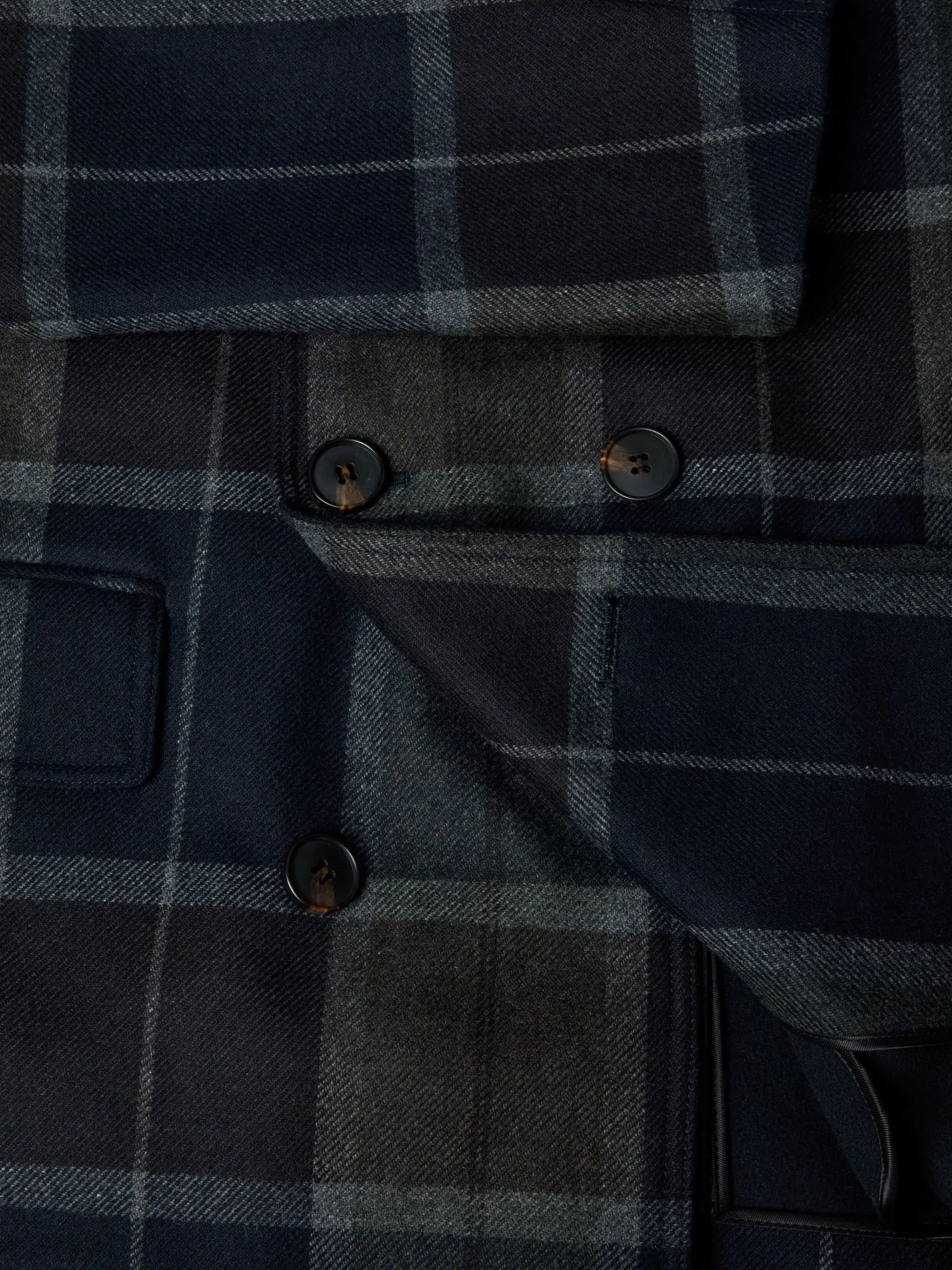 Douglas Navy Checked Beckett Tailored Peacoat