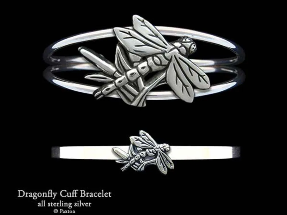 Dragonfly Cuff Bracelet Sterling Silver