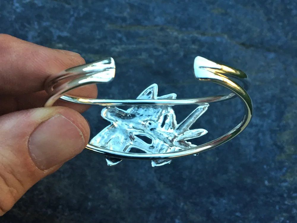 Dragonfly Cuff Bracelet Sterling Silver