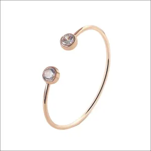 Dual Crystals Rose Gold Cuff Bracelet