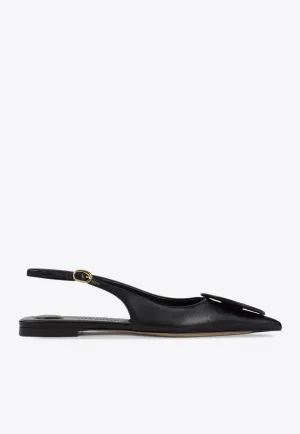 Duelo P Leather Slingback Flats