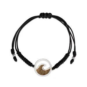 Dune Jewelry Black Cord Bracelet - Wave