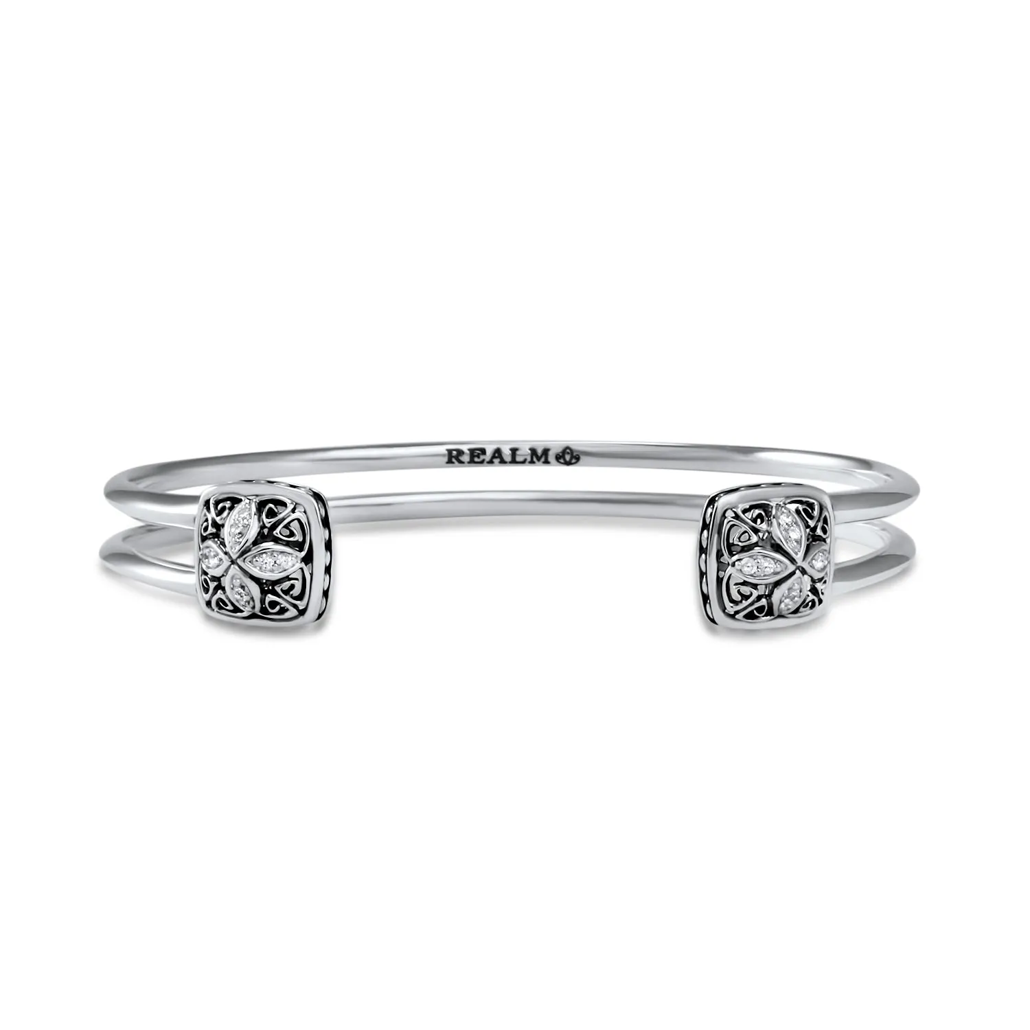 Duplicity Pavé Cuff 10mm - Sterling Silver   CZ Blanc