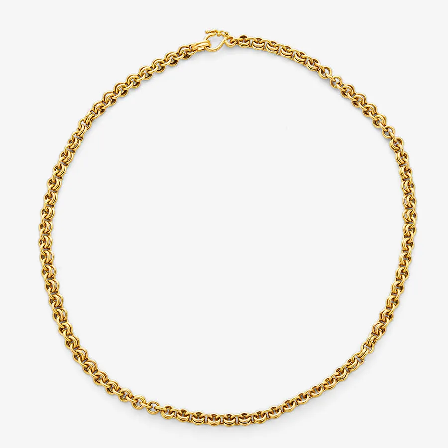 Dyan "Pre Raphaelite" Small Chain Necklace set in 20K Peach Gold