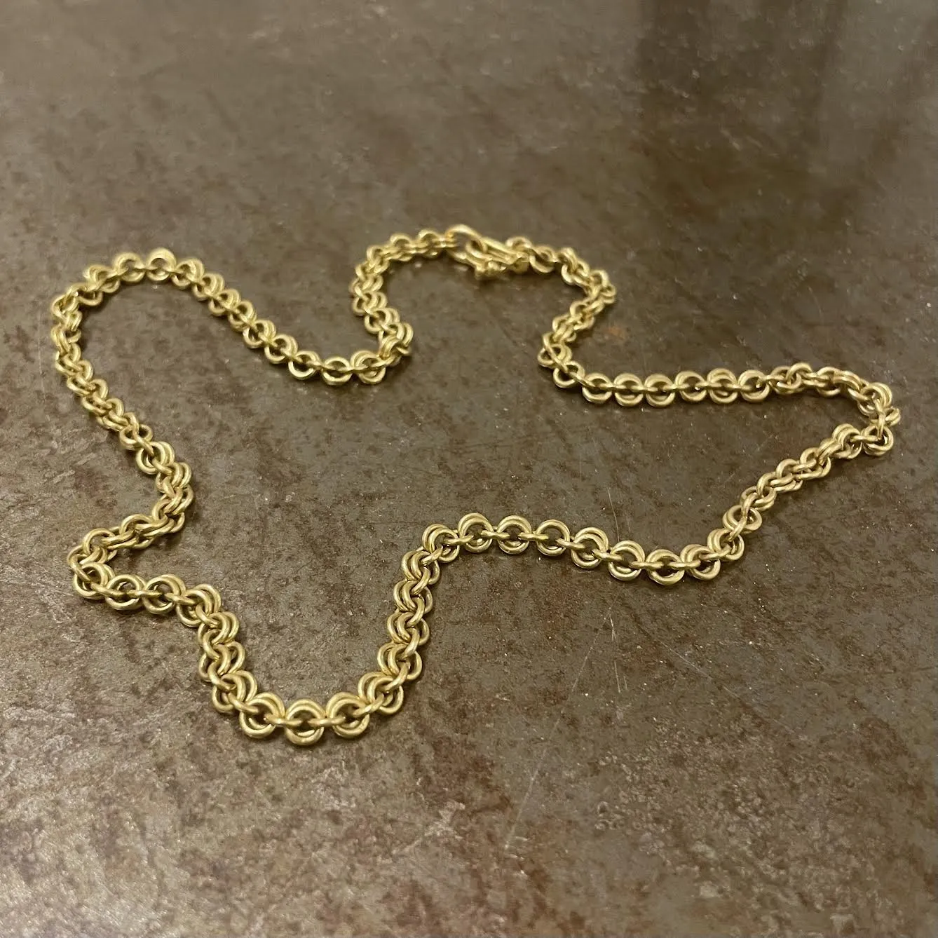 Dyan "Pre Raphaelite" Small Chain Necklace set in 20K Peach Gold