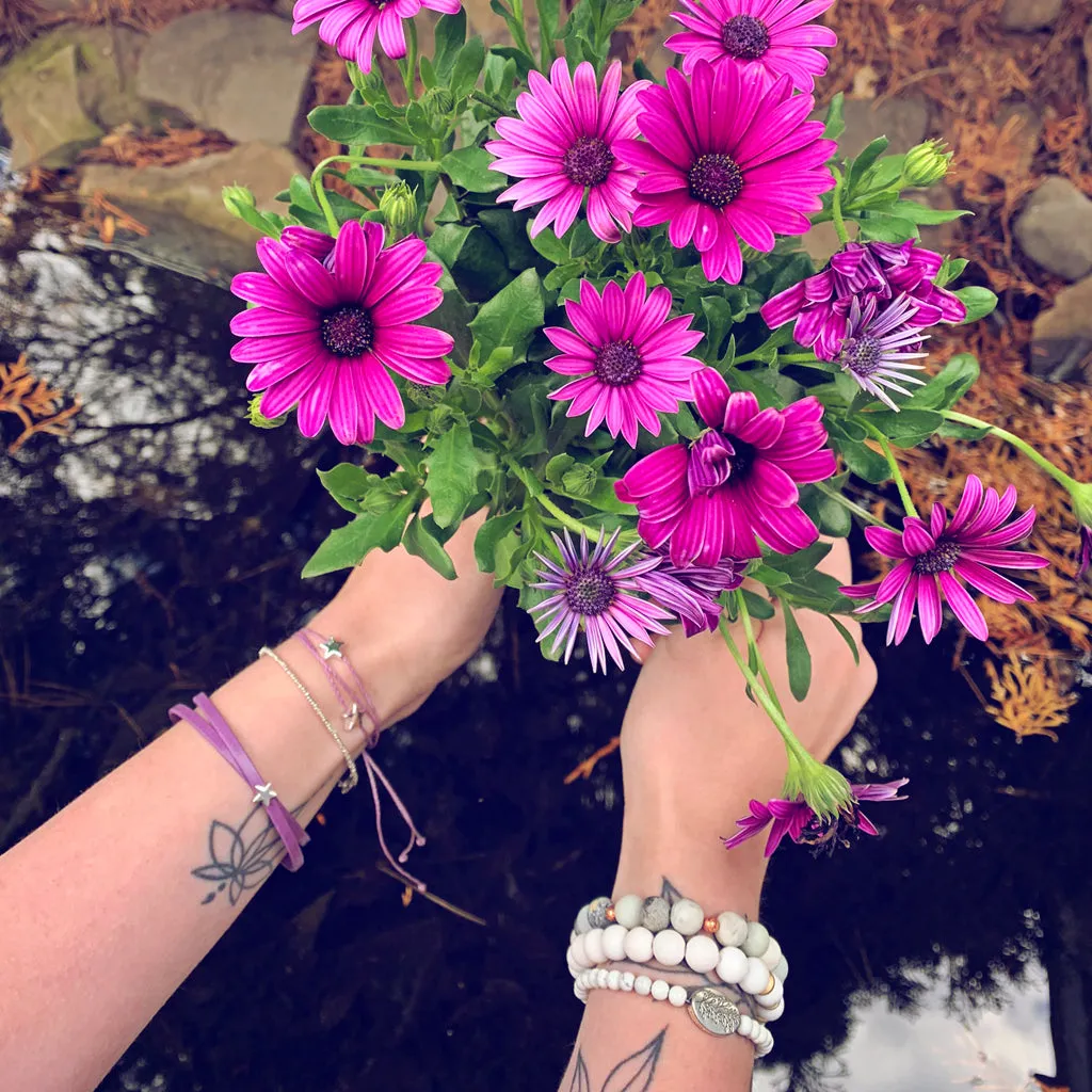 earth sea sky // thin double leather wrap bracelet - star, chevron or wave
