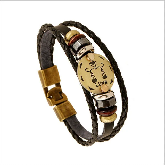 Elegant 12 constellations Charm Bracelet