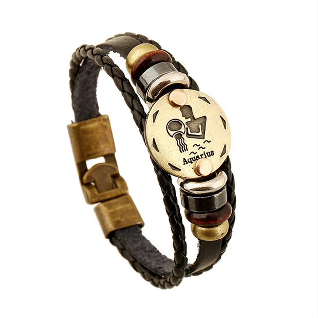 Elegant 12 constellations Charm Bracelet