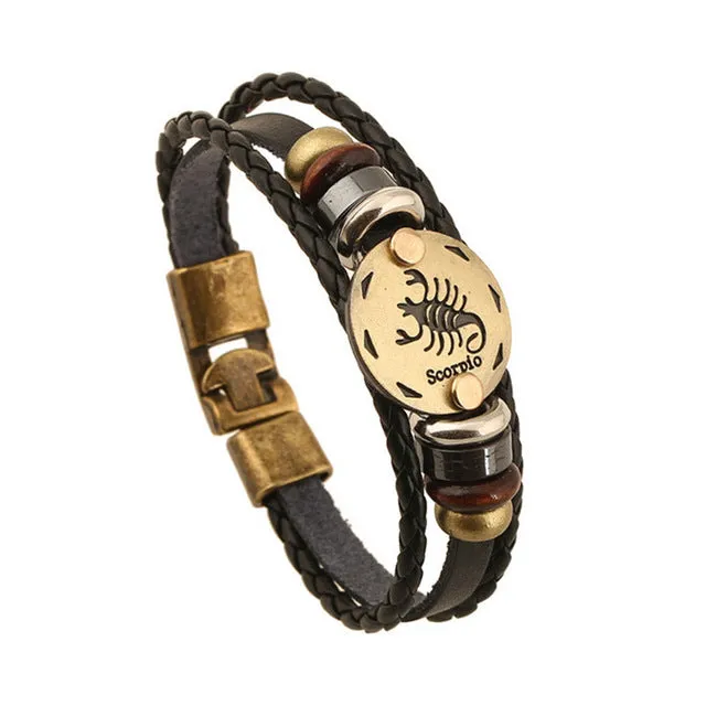 Elegant 12 constellations Charm Bracelet