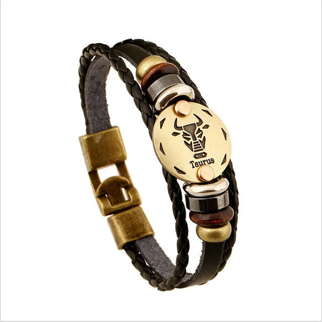 Elegant 12 constellations Charm Bracelet