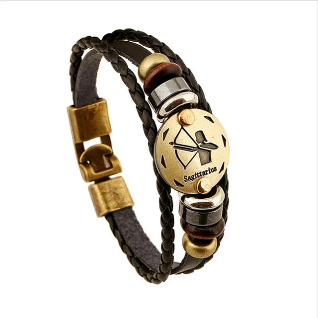 Elegant 12 constellations Charm Bracelet
