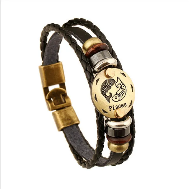 Elegant 12 constellations Charm Bracelet