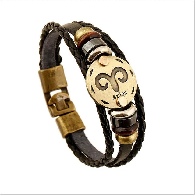 Elegant 12 constellations Charm Bracelet