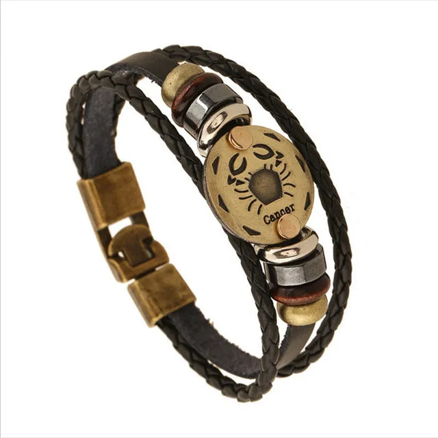 Elegant 12 constellations Charm Bracelet