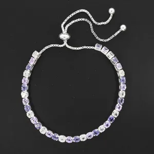 Elegant Pastel Moody Blues Silver Plated Friendship Bracelet