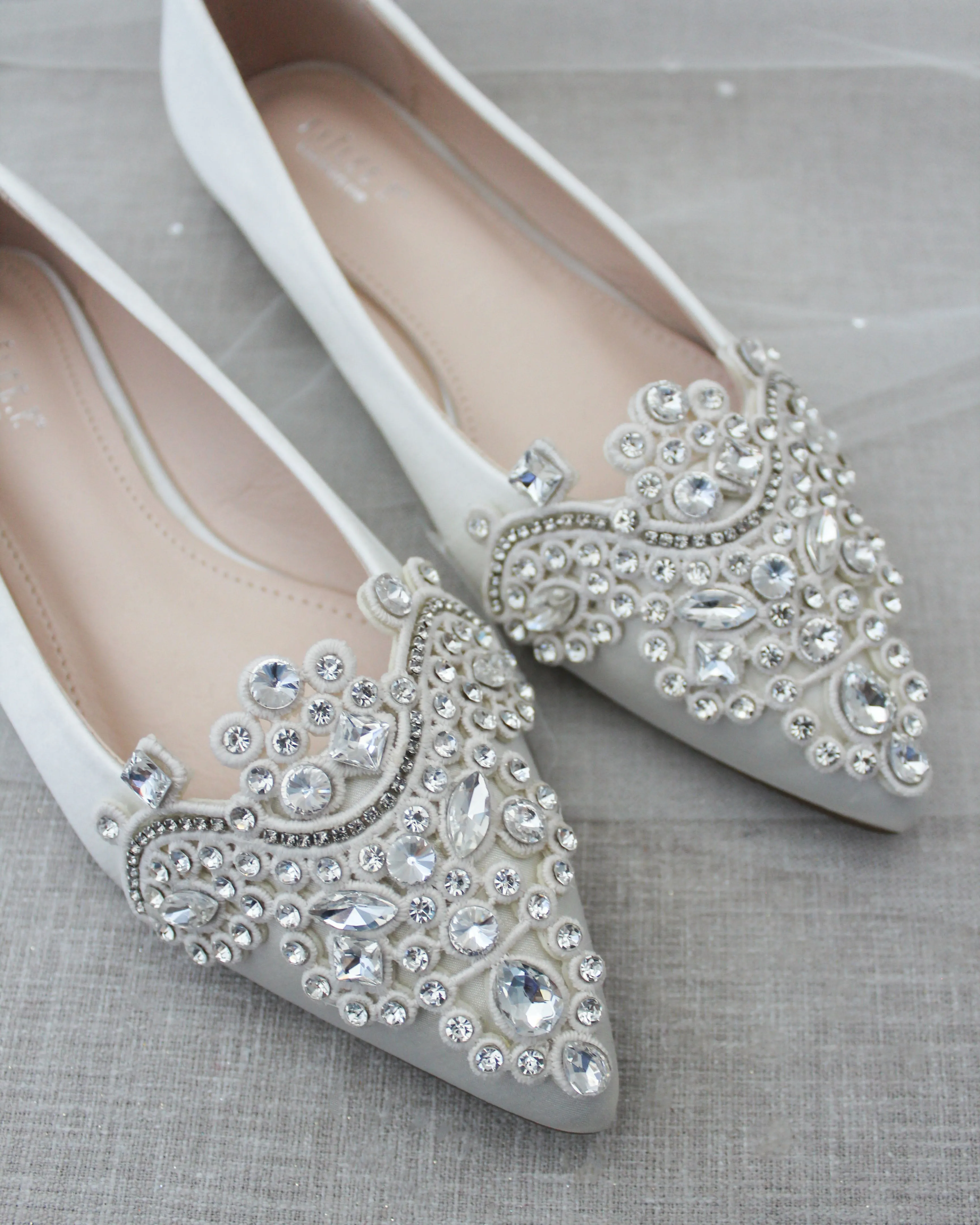 Embellished Rhinestone Wedding Flats